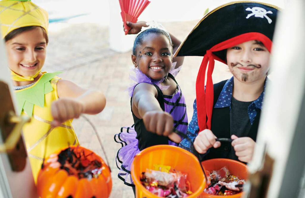 Children trick or treating
